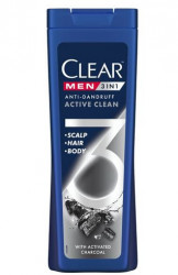 Sampon & Gel de Dus CLEAR Men 3in1 Anti Matreata Active Clean 360ml
