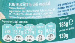 Ton Bucati in Ulei Vegetal FINE LIFE 2x185g / 130g net - Img 2