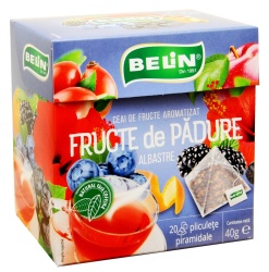 BELIN Piramide Ceai cu Fructe de Padure Albastre - Ceai de Fructe Aromatizat - 20 Plicuri x 2g
