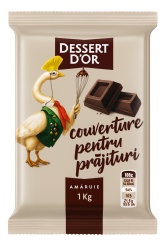 Ciocolata de Menaj Tableta cu Cacao Dark DESSERT 1Kg