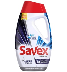 Detergent Lichid Automat pentru Rufe Negre Gel SAVEX Black & Dark 945ml - 21 Spalari