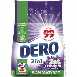 Detergent Pudra Automat pentru Rufe DERO 2in1 Levantica & Iasomie 1.5Kg - 20 Spalari