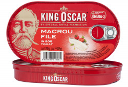 File de Macrou in Sos Tomat KING OSCAR 160g / 85g net