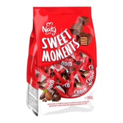 NATY Sweet Moments Napolitane Ambalate Individual cu Cremă de Cacao și Glazură de Ciocolată 350g