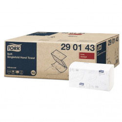 Prosoape de Hartie Albe Zig Zag pentru Dispenser H3 TORK 2str. 15x250buc (29 01 43) Z Fold - Img 1