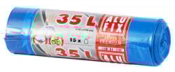 Saci Menajeri Albastri cu Banda pentru Inchidere ALUFIX 35L 53x60cm 15Buc - Img 1