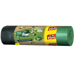 Saci Menajeri Negri cu Snur FINO Green Life 63x72cm 60L 10buc