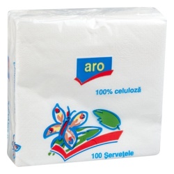 Servetele de Masa Albe ARO 1str. 33x33cm 100buc