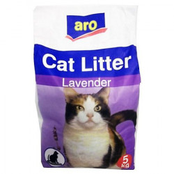 Asternut Absorbant Igienic pentru Pisici (Nisip) ARO cu Miros de Lavanda / Floral 5Kg