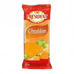 Branza Maturata Cheddar Portionat PRESIDENT 250g