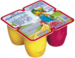 Branza Proaspata cu Piure de Banane si Zmeura DANONINO 4x50g - Img 2
