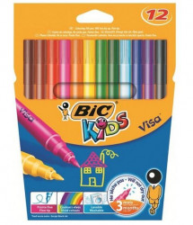 Carioci Colorate BIC VISA 12buc