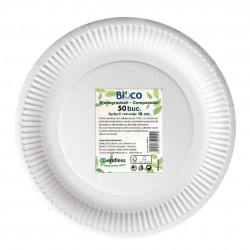 Farfurii Ecologice Biodegradabile Compostabile de Unica Folosinta BIOCO ENDLESS 18cm 50buc