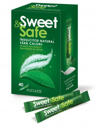 Indulcitor Natural fara Calorii pe baza de Extract de Stevia SAFE & SWEET 40Plicuri