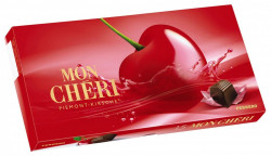 MON CHERRY Praline de Ciocolata Umplute cu Cireasa Intreaga in Lichior 157g