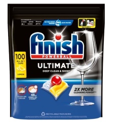 Pastile pentru Masina de Spalat Vase FINISH Ultimate Deep Clean & Shine Lemon Sparkle 100buc