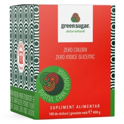REMEDIA Green Sugar Indulcitor Sticks din Stevia si Eritritol 100x4g