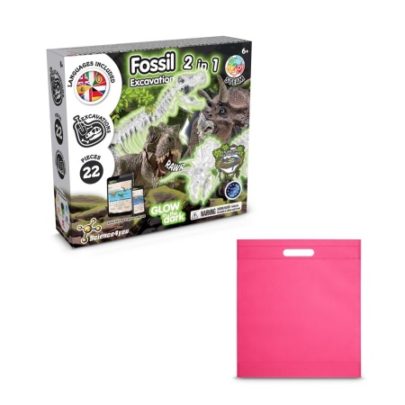 2 in 1 Fossil Excavation Kit IV. Joc educațional furnizat cu o pungă cadou nețesută (80 g/m²)