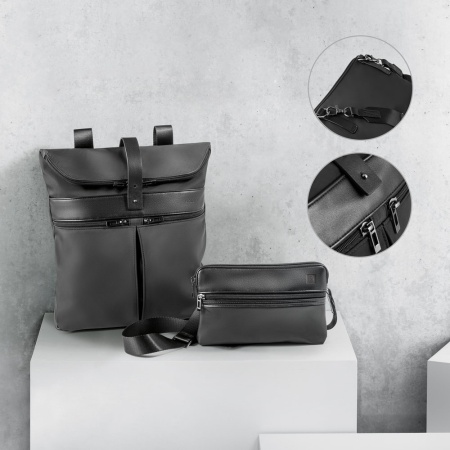 ROVER BACKPACK. Rucsac din microfibră și PU