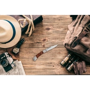 FALCON II. Cuțit de buzunar din oțel inoxidabil și lemn – fotografie produs 4