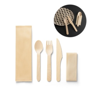SUYA. Set de tacâmuri din lemn - materiale promoționale personalizate pentru branding și cadouri corporate