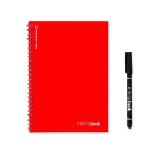 INFINITEBOOK PLAIN A5. "Infinitebook" cu copertă flexibilă și 15 pagini simple de tip tablă albă