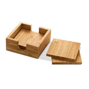 Set Coastere din Bambus GAUTHIER - materiale promoționale personalizate pentru branding și cadouri corporate