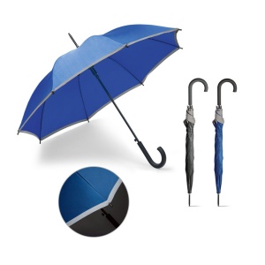 Umbrelă Personalizată Megan - Automată cu Mâner Cauciucat și Bandă Reflectorizantă - materiale promoționale personalizate pentru branding și cadouri corporate