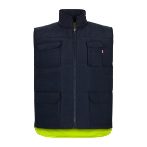VL DIANA. Vestă căptușită (220g/m²), reversibilă și cu mai multe buzunare, din poliester (100%), cu închidere cu fermoar și extractor reversibil