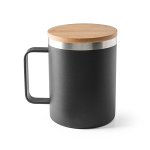 Cană Personalizată LAUDA - Oțel Inoxidabil Reciclat 90% cu Capac din Bambus, 420 mL – fotografie produs 4