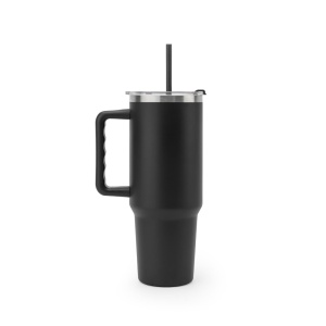 JOYNER XL. Pahar mare de călătorie din oțel inoxidabil (91% reciclat) cu perete dublu izolat în vid și finisaj mat – fotografie produs 4
