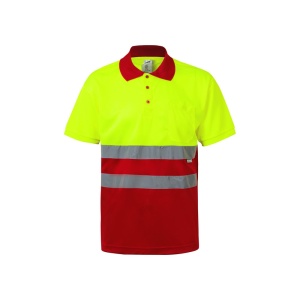 VL CUPID. Tricou polo bicolor bird-eye (160g/m²) cu mâneci scurte, din poliester (100%) – fotografie produs 7
