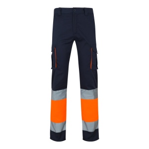VL ZEUS. Pantaloni elastici cu două tonuri, cu buzunare multiple (240g/m²), din bumbac (46%), EME (38%) și