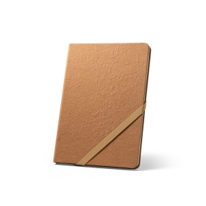 HUXLEY. Blocnotes A5 cu pagini liniate FSC™ de culoare fildeș - materiale promoționale personalizate pentru branding și cadouri corporate