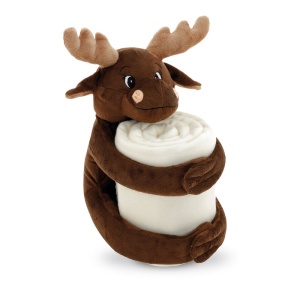 MOOSE. Pătură cu jucărie de pluș - materiale promoționale personalizate pentru branding și cadouri corporate