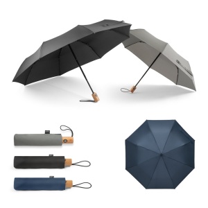 Umbrelă Personalizată River - Pliabilă din rPET, Rezistentă la Vânt cu Deschidere și Închidere Automată - materiale promoționale personalizate pentru branding și cadouri corporate