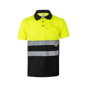 VL CUPID LARGE. Tricou polo bicolor bird-eye (160g/m²) cu mâneci scurte, din poliester (100%)
