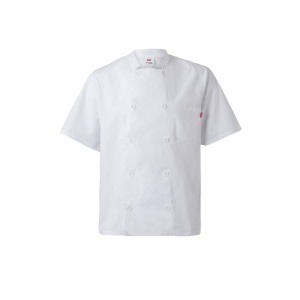 VL DURGA. Jachetă de bucătărie cu mânecă scurtă din poplin (110 g/m²), din bumbac (35%) și poliester (65%)