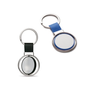ALBRIGHT. Breloc din metal și PU potrivit pentru personalizare prin doming