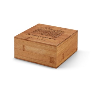 ARNICA. Cutie de ceai din bambus - materiale promoționale personalizate pentru branding și cadouri corporate