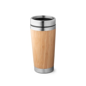 Cană de Călătorie Personalizată PIETRO - Bambus și Oțel Inoxidabil, 500 mL