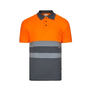 VL CUPID. Tricou polo bicolor bird-eye (160g/m²) cu mâneci scurte, din poliester (100%) – fotografie produs 3