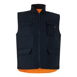 VL DIANA. Vestă căptușită (220g/m²), reversibilă și cu mai multe buzunare, din poliester (100%), cu închidere cu