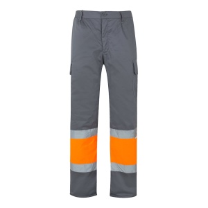 VL POSEIDON. Pantaloni din twill bicolor cu buzunare multiple (210 g/m²), din bumbac (20%) și poliester (80%) – fotografie produs 3