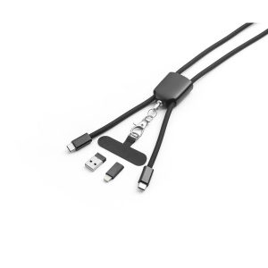 ZEWAIL. Cordon cu suport pentru smartphone inclus, cablu USB-C și diverse adaptoare din ABS reciclat și TPE reciclat - Img 3