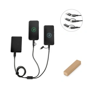 BERTOZZI. Cablu USB 6-în-1 super-rapid, fabricat din aluminiu reciclat (20%) și PET reciclat (4%)
