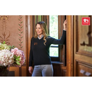 THC MILAN WOMEN. Pulover decolteu V dame - materiale promoționale personalizate pentru branding și cadouri corporate