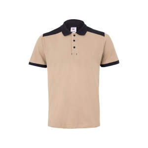 VL VELES. Cămașă polo piqué stretch bicolor (200 g/m²), cu mâneci scurte, din poliester (96%) și elastan (4%)