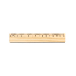 WESLEY 15. Rigla din lemn de pin cu scală de 15 cm – fotografie produs 2
