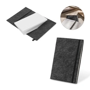 BALDWIN. Blocnotes A5 cu copertă din pâslă reciclată (100% rPET) și pagini liniate din hârtie 100% reciclată